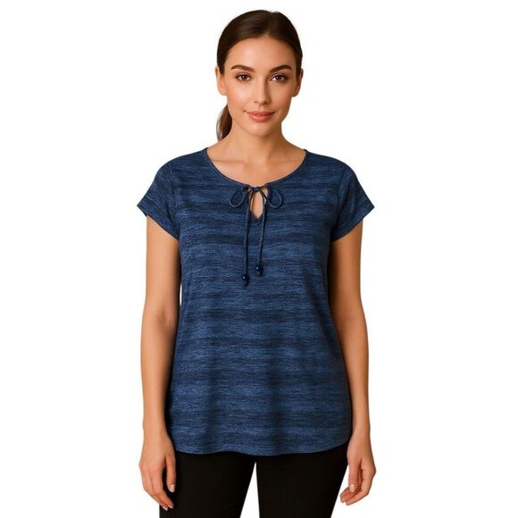 Calvin Klein Jeans Shirt Top Blouse Short Sleeve Blue Women's WOMAN'S MEDIUM - Picture 8 of 8